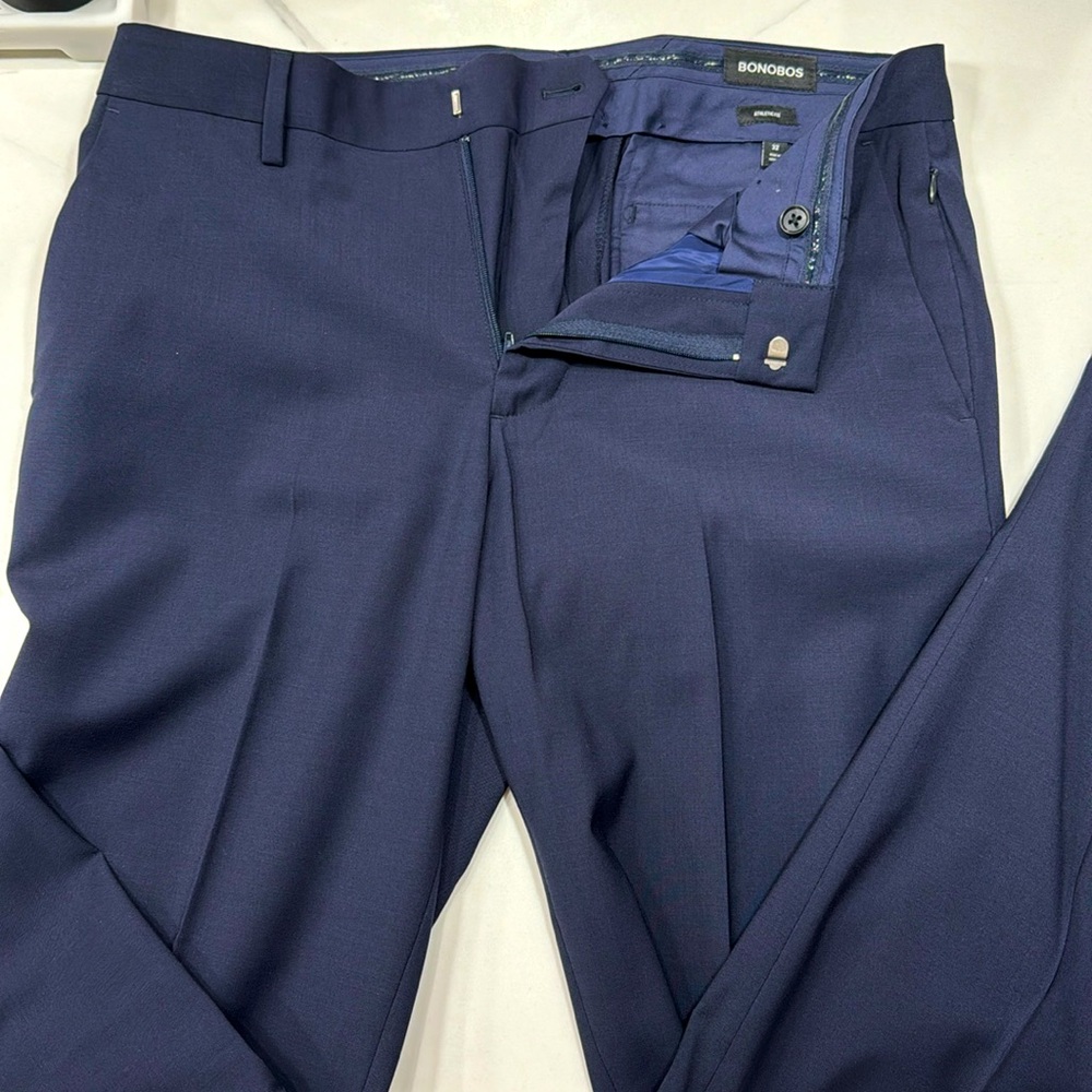 Bonobos - Italian Wool - Navy Dress Pants - Unhemmed - Athletic